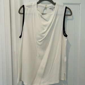 Reiss White Draped Sleeveless Tank Top